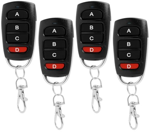 4 Pcs Garagentoröffner Fernbedienung 433 Mhz Universal Garagentor | Garagentor Fernbedienung Handsender 433 Mhz Garagentoröffner Geeignet für Garagentor Tor Und Rolltorschalter
