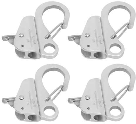 ADMYTHGB Ganci per ancora, 4 pezzi, clip a sgancio rapido in acciaio inox, apertura da 3/8 a 5/8 pollici, superficie lucidata, gancio scorrevole antiruggine per barche, camion, rimorchi