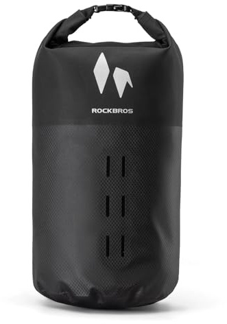 ROCKBROS Fahrrad Gabeltasche 100% wasserdichte mit Rollverschluss | Vorderradtasche, Seitentasche, Gepäckträgertasche, für Bikepacking Rennrad Gravelbike Mountainbike E Scooter, ca. 7 L