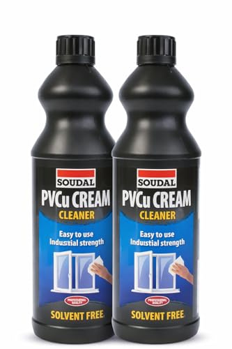 PVCu Cream Cleaner 1L – Non Abrasive Cleaner for uPVC Window & Door Frames, Removes Dirt, Marks & Oxidation, Restores Plastic Surfaces (Pack of 2)