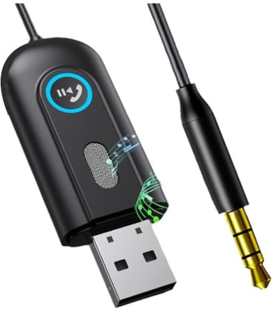 HWIREUIGT Adattatore Ricevitore Convertitore USB Bluetooth 5.3 - Funziona per Audio Auto, Stereo Domestico, di Altoparlanti