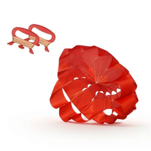 Milageto Lenkmatte mit Schnur winddurchlässig lein-Lenkmatte steubar lein-Drachen für Anfäng, Hobbyflieg, Strand, Park, Rot