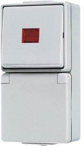 Jung 676KOW Schuko-Steckdose mit Kontrollschalter