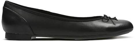 Clarks Women's Couture Bloom Ballet flat, Black Leather, 7.5 UK