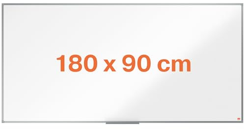 Nobo magnetisches Whiteboard aus Stahl, 90 x 180 cm, Aluminiumrahmen, Traditionelle Eckmontage, Inkl. Stiftablage, Weiß, Essence-Serie, 1915450