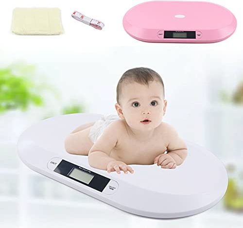 Digital Babywaage Tierwaage für Kinder Welpen Kleintiere mit Batterien 20kg (Weiß)