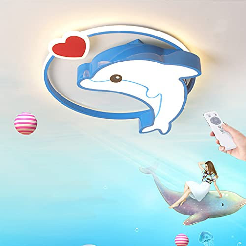 LED Kinderzimmer Deckenleuchte Modern Cartoon Baby Lampe Kreative Delfin Design Deckenlampe Dimmbar Mit Fernbedienung Jungen Mädchen Schlafzimmer Lichter Acryl Wohnzimmer Kronleuchter,40cm