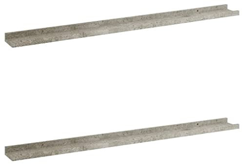 vidaXL Mensole da Parete 2 pz Grigio Cemento 100x9x3 cm