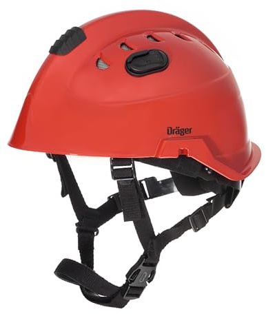 Dräger HPS 3500 Basis Verstellbarer Sicherheitshelm rot für Baustellen, Bergbau, Feuerwehr und Notfalleinsätze