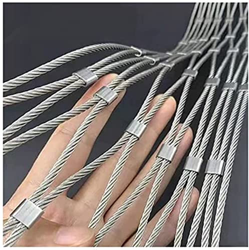 GZHERVICES Edelstahl-Sicherheitszaun Mesh, Verzinktem Drahtnetz, Dach Absturzsicherung Drahtseil Schutznetz, Edelstahl Verriegelungszaun, Zugfestigkeit Hoch (Farbe : Silver-2mm, Größe : 3x3m)
