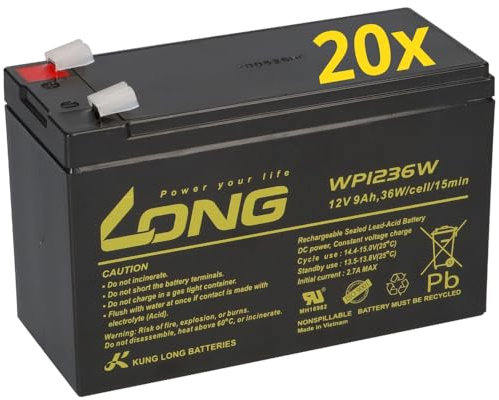 Blei Akku 12V 9Ah Passend Für AEG Protect D 10000 D10000 USV UPV Set Besteht Aus 20 Akkus