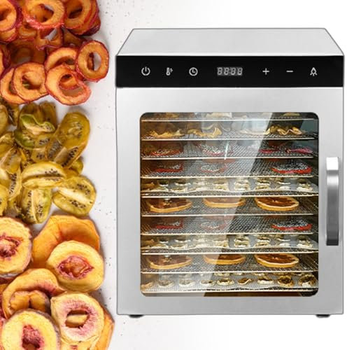 Deshidratador De Alimentos Comercial De 800 W, Bandejas De Acero Inoxidable De 8/10 Bandejas, MáQuina Deshidratadora De Verduras Con Temperatura Digital Y Temporizador,8Tray-110V