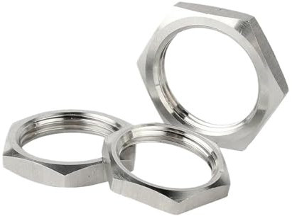 Generisch 5 teile/los 304 Edelstahl Hex Lock Mutter Rohr Fitting M8 M10 M12 M14 M16 M18 M20 M22 M24 M25-m40 Pitch 1mm 1,5mm Metrische Weibliche(M40x1.5x48x6 (5pcs))