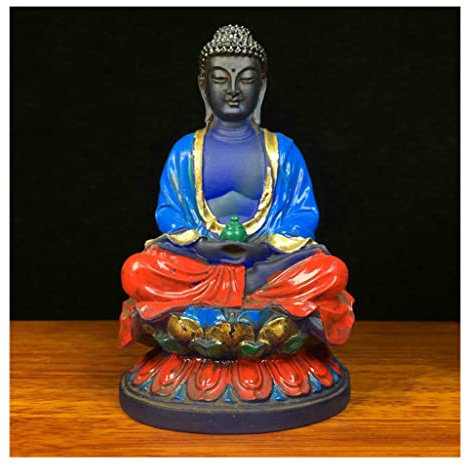 WIPPWER Zen-Dekoration, Wohnzimmer-Statue, Glas-Buddha-Statue, Dekoration for Zuhause, Veranda, verankerte Buddha-Statue, Buddah-Dekoration