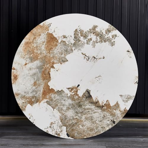 BiSaXieTa Snurrbar tallrik till matbordet Lazy Susan, Stenplatta Marmor Textur Roterande middagstallrik, inte lätt att välta, diameter 60 cm/70 cm/80 cm/90 cm/100 cm (gulgrå, 100 cm