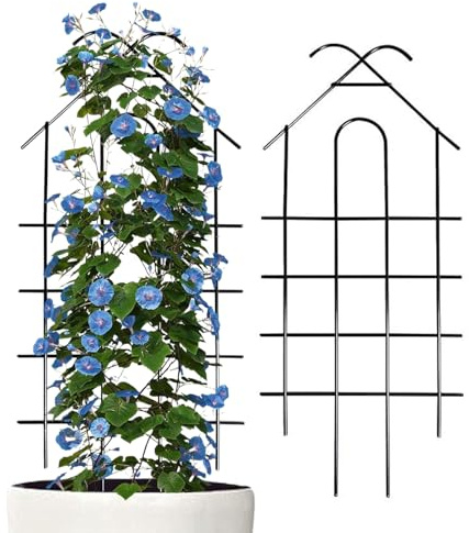 Metall Trädgårdsspaljé 2 Stycken Vinstöd | Gurka Spaljé med Höjd 52 cm För Trädgård, Inomhus, Ceremoni, Grind, Gurka, , Blommor, Rosor, Druvor, Frukt, Pothos, Monstera