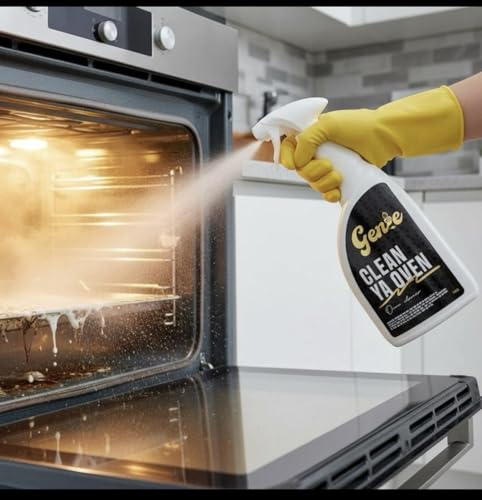 Genie Clean Ya Oven 750ml Spray | Professional Oven Cleaner Spray | Powerful Grease & Burnt-On Food Remover | For Ovens, Grills, Air Fryers, BBQs, Trays & Racks | Made in the UK
