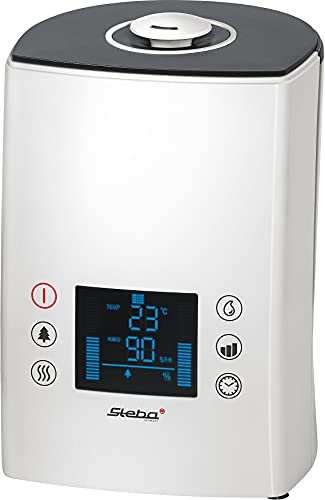 Steba Luftbefeuchter LB 7 | Ultraschallvernebelung min. 250 ml/h bis max. 400 ml/h | Ionisation zuschaltbar | Luftfeuchtigkeitsregelung 45% bis 90% | 3 Geschwindigkeitsstufen | Ökostufe 30 W | 5 Liter