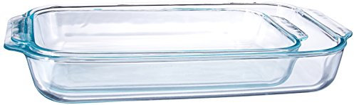 Pyrex Clear Glass Casserole Baking Dishes Set – 233 (3-Qt) and 232 (2-Qt) Rectangular Oven Bakeware – Perfect for Casseroles, Brownies, Food Preparation and so much More - Made in the USA