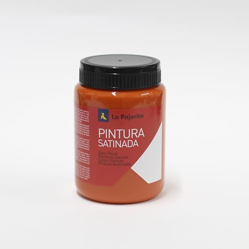 La Pajarita Pintura Satinada al Agua Naranja 35ml – Pintura Multisuperficie, Acabado Satinado, Alta Cubrición
