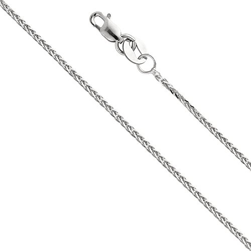 PRINS JEWELS 14 Karat 585 Gold Diamantschliff Spiga Weizen Weißgold Kette - Breite 1.50 mm - Länge wählbar