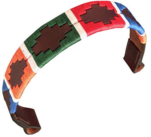 Carlos Diaz Designer Echtes Leder Gewachstes Besticktes Gaucho Polo Pferd Zaumzeug Stirnband (Kleines Pferd 15 Zoll)