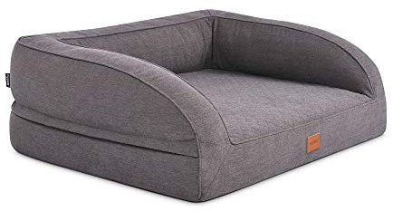 Mypado Hundebett Flo Luxuryline Standard mit Schaumstoffkern (110 x 90, grau)