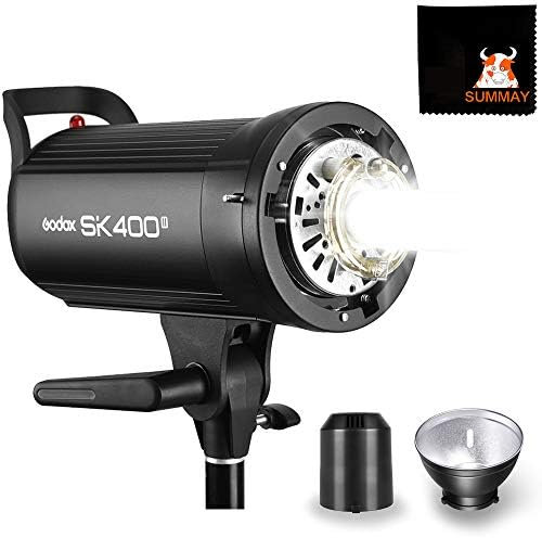 GODOX SK400II Professional Studio Flash Strobe Light Monolight Bulid-in Godox X System, Bowens Mount,150W Modeling Lamp, Outstanding Output Stability, Anti-Preflash,400W,5600K (SK400II)