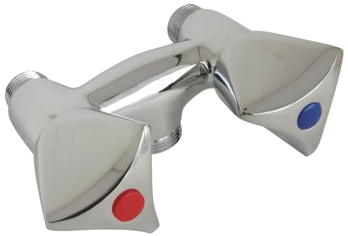 SOMATHERM FOR YOU, Mélangeur chromé entraxe 110 mm, M15/21 et M20/27, tête à clapet 18/150, transformable en évier ou bain-douche, sans raccords muraux, eau chaude/froide | Équipez facilement votre évier ou bain-douche grâce à ce mélangeur chromé transformable.