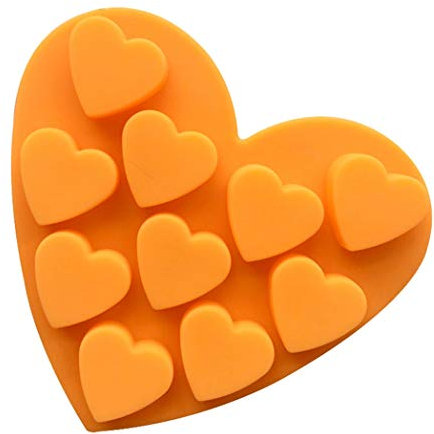 Dawwoti 10 Coeur Gâteau en Silicone Pan Silicone Gâteau Moule Jelly Jelly Bonbons Moule Gâteau en Silicone - Couleur Aléatoire