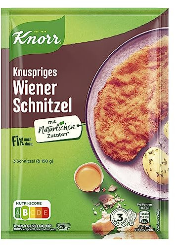 Knorr Fix Würzmischung Knuspriges Wiener Schnitzel für ein leckeres Schnitzel Gericht mit natürlichen Zutaten 90 g