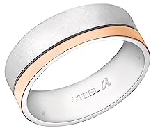 Amor Ring Edelstahl Unisex Damen Herren Ringe, Bicolor, Kommt in Schmuck Geschenk Box, 9940721