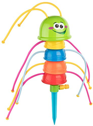 Shopping Hero Wassersprinkler Kinder Raupe Splashing Sven, Wasserspielzeug für den Gartenschlauch Sprinkler Höhe ca 36cm inkl. Erdspieß