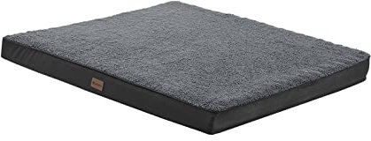 Juskys Hundebett Milow orthopädisch 76x51cm - flauschig & stabil - Bezug abnehmbar & waschbar - Hundekissen Hundematte für kleine Hunde - Grau