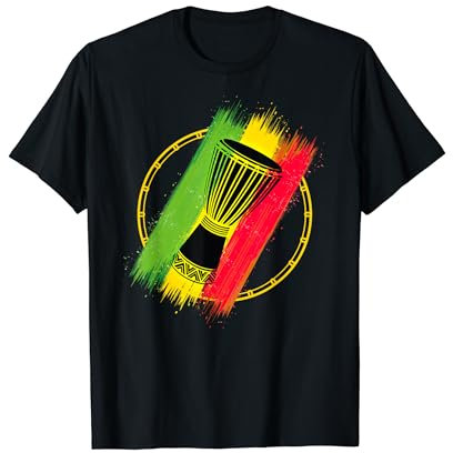 Afrikanisches Schlagzeuger und Reggae Musik ein Coole Djembe T-Shirt