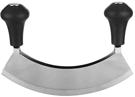 KASANOVA Mezzaluna con doppia lama in acciaio, 17,5x3,8x12,5 cm