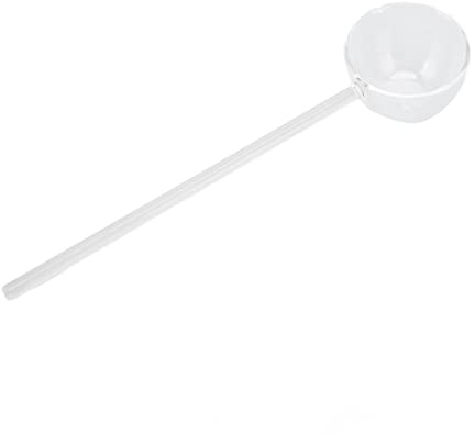 Cyrank Cucharas mezcladoras para Bebidas, cucharas agitadoras de Vidrio Resistente al Calor, Cuchara de té y Chocolate, Cuchara de té de Mango Largo para cóctel de Yogur(translúcido)