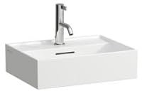 LAUFEN Kartell Handwaschbecken, unterbaufähig, 3 Hahnlöcher, mit Überlauf, 450x340mm, H8153307591081, Farbe: Grau matt