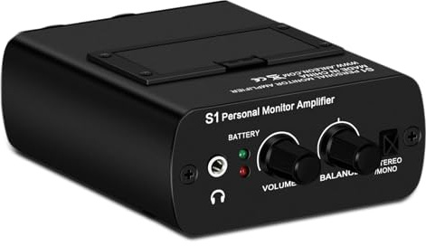 For ANLEON S1 Personal In-Ear Monitor Amplifier, Ultra Compact Headphone Amplifier, 2 XLR Input, 3.5mm Headphone Output, Support Dual Channel/Mono/Stereo, for Studio Stage Drummers Performers