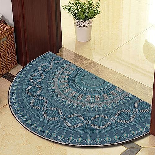 Semi Circle Funny Out Welcome Half Moon Kitchen Rugs Inside Door Mats Doormat Indoor Heavy Duty Non Slip Washable Large dark blue 60x90cm