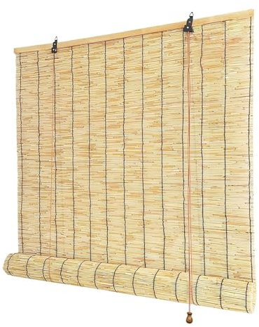 Bambus Rollos Für Fenster 80x160 100x120 120x150 130x180cm Bambusrollo Wetterfest Aussen Retro Vorhang Sonnenschutz Sichtschutz Rollo Anti-UV Bambus Rollo Jalousine Mit Lifter Raffrollo Für Balkon