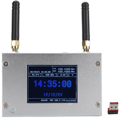 Bewinner MMDVM Duplex Hotspot Board, Aluminiumgehäuse, Farbdisplay, Unterstützt C4FM DMR DSTAR P25 Multi Mode Digital Sprachmodem mit 8G Speicherkarte