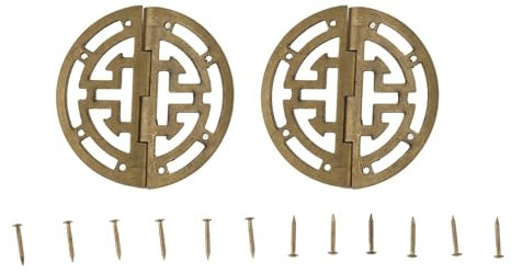 2 Stück Messing Hohlscharniere Dekor Runde dekorative Scharniere Holz Geschenk Schmuckschatulle Scharnierbeschläge for Möbelbeschläge + Schraube 45 mm