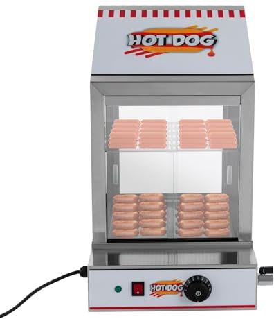 Hot Dog Maker, 1200 W Electric Hot Dog Steamer Edelstahl 5L Commerzieller Wärmeeschrank Hotdogs,Brötchenwärmer Imbiss Stand Gerät,86-230°F für Kantinen,Convenience Stores,Fast Food Restaurants