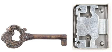 Holzando Möbelschloss 02.0022 mit Schlüssel 3020 - Dornmaß 25mm- Halmlänge 42mm