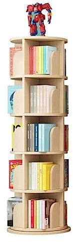 YTGHBIML Bücherturm Freistehend 360° drehbares Bücherregal aus massivem Holz, stehendes Bücherregal, mehrschichtige Bücherregale für Zuhause, Wohnzimmer, Bücherregale, Organizer perfekte Darstellung