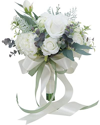 Champagner Pfingstrose Brautstrauß für Hochzeitszeremonie Künstlicher Blumenstrauß für Braut Ideal für Kirchenzeremonie und Geburtstagsfeier
