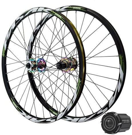 LPYDWZ MTB Radsatz 26/27,5/29 Zoll Aluminiumlegierung Doppelwandfelge Hybrid/Vorder und Hinterrad Fahrradrad 32 Loch for 7-12 Gang-Kassettenschwungrad Scheibenbremse(Chrome,26 INCH)