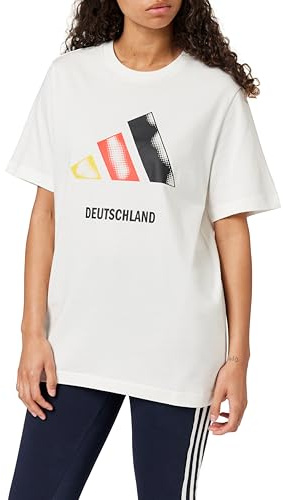 adidas Herren & Damen Erwachsene Deutschland 3BAR Logo Graphic T-Shirt XS Weiß