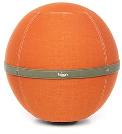 Bloon Siège Ballon Bureau Ergonomique | Anti Mal de Dos, Anti-dérapant, Anti-tâches & Ultra-résistant | Fait à la Main au Portugal | Couleur Mandarine | 55 cm